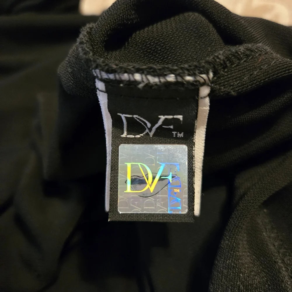 Diane Von Furstenberg Jeanne Two Womens Black Wrap Midi Dress Size 8 Made In USA - Picture 5 of 8